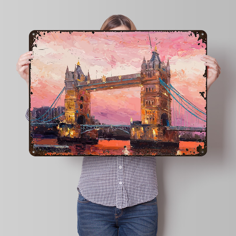 Retro Gaming London - Poster in Metallo 'Viaggio a Londra',