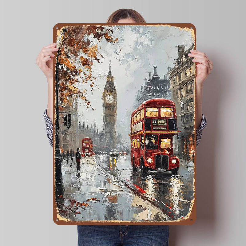 Retro Gaming London - Poster in Metallo con Charm del
