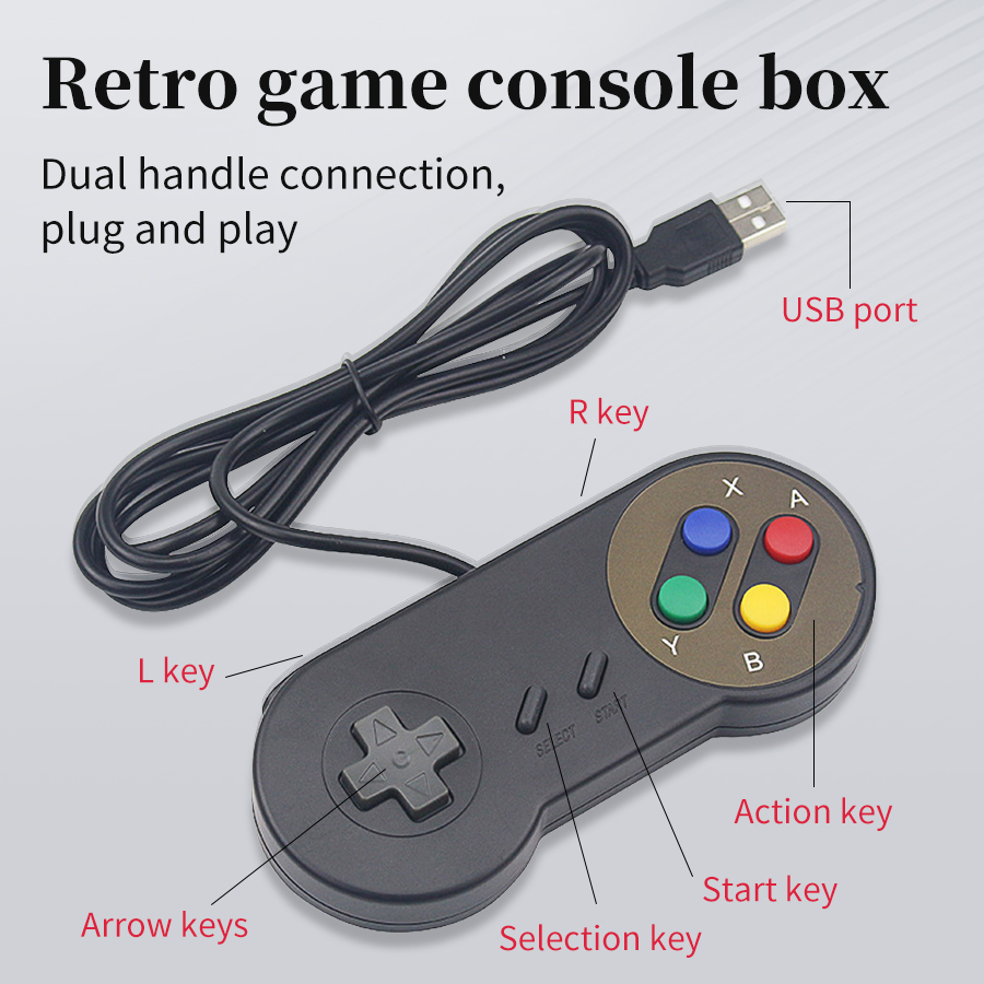 Retro Gaming Raspberry Pi 3 - Gamepad USB Plug and Play per