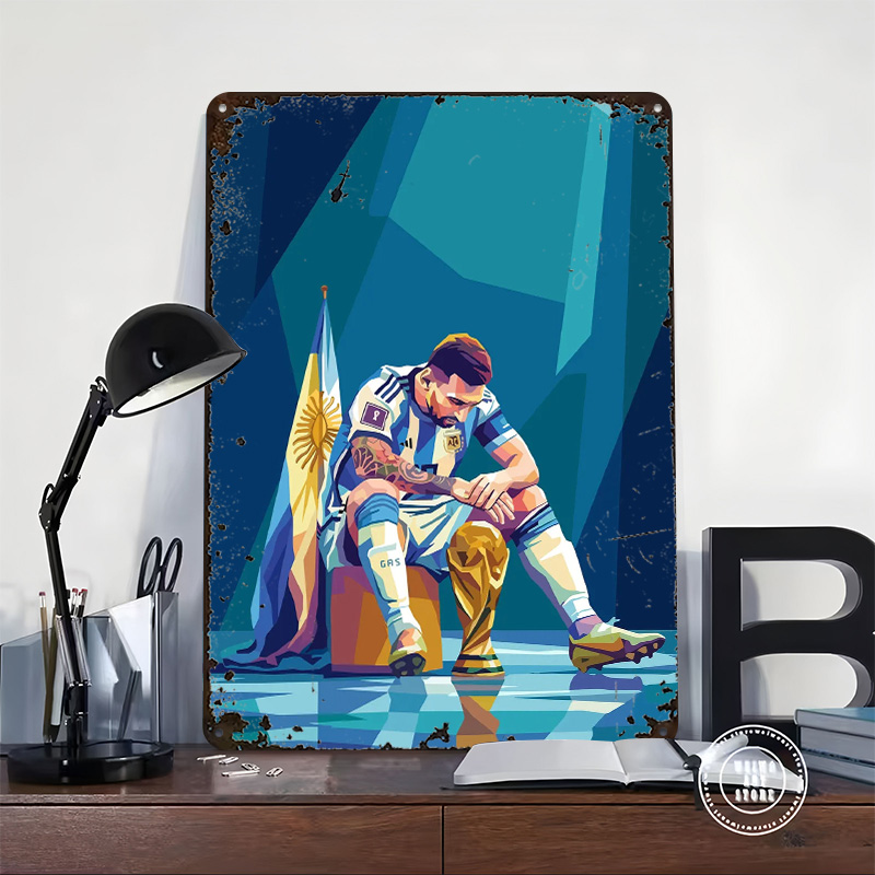 Poster di Lionel Messi con Tro - Retro Gaming Desk recensione e prezzo