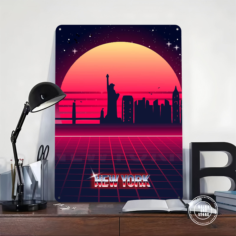 Poster Metallico Skyline di Ne - Retro Gaming York recensione e prezzo